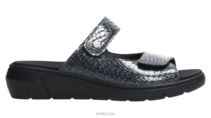 cipő HU Wolky hölgy Ciprus antracit mini krokó bőr P28F5